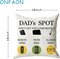 Father's Day Throw Pillow Case, Dad's Spot Throw Pillow Covers 18 x 18 Inch,Dad Gifts from Daughter Son,Birthday Christmas Thanksgiving Day Gifts for Papa Stepdad ,3-Pocket